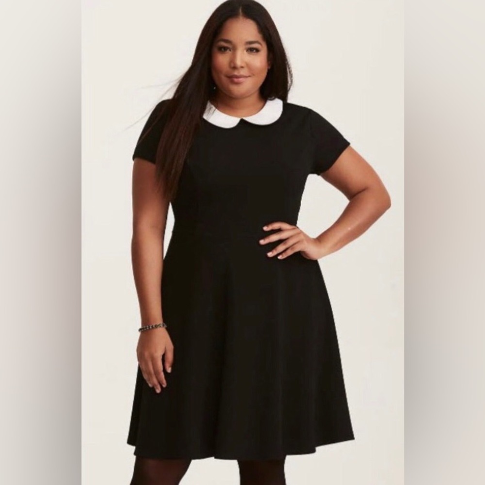 Torrid Black Peter Pan Collar Skater Dress in Women’s Plus 1X